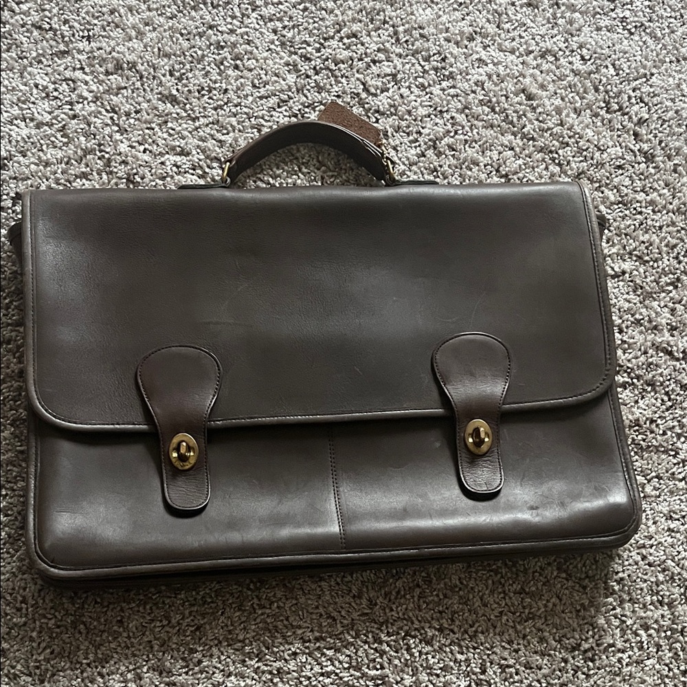 Coach Dark Brown Leather Men's Briefcase